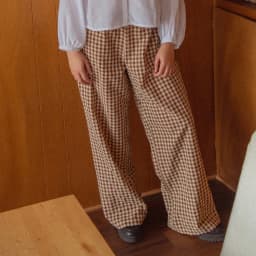 Y2K Vintage Women Girls Striped Plaid Pants Wide Leg Gingham Lounge Pants High Waist Striped Print Pajama Trousers Pants