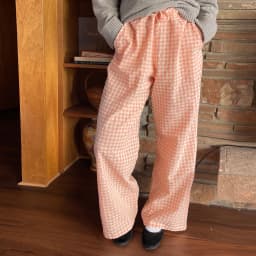 Y2K Vintage Women Girls Striped Plaid Pants Wide Leg Gingham Lounge Pants High Waist Striped Print Pajama Trousers Pants