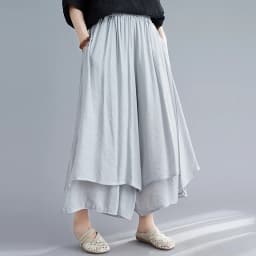Women's Wide Leg Pants Cotton Linen Drapey Nine Points Skirt Slimming Commute Sle Low Waist Asymmetric kets Summer New