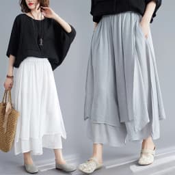 Women's Wide Leg Pants Cotton Linen Drapey Nine Points Skirt Slimming Commute Sle Low Waist Asymmetric kets Summer New