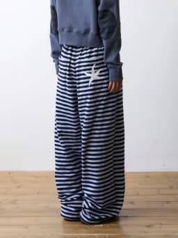 Unique SEI Street Style Korean Lazy Star Embroidery Striped Sweatpants Casual Slimming Sports Long Trousers for Women