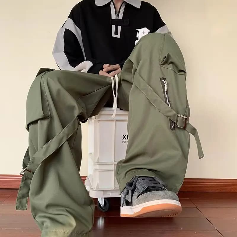 Laid-back Workwear Pants Casual Loose Style Women's Men's Spring Summer Fashion Popular Long Trousers High Waist Straight Leg