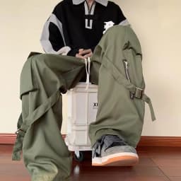 Laid-back Workwear Pants Casual Loose Style Women's Men's Spring Summer Fashion Popular Long Trousers High Waist Straight Leg