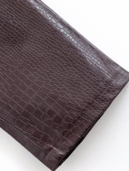 AOMO 2025 Women Brown Faux Leather Pants Trousers Zipper Female Suit Pants QN39
