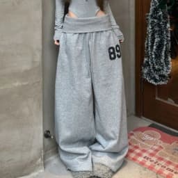 Hip Hop Grey Pants Loose Casual Sweatpants Wide Leg Pants for Women