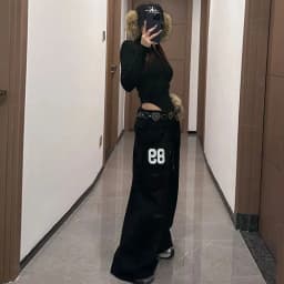 Hip Hop Grey Pants Loose Casual Sweatpants Wide Leg Pants for Women