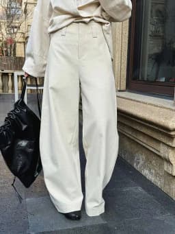 [LANMREM] Office Lady Suit Wide Leg Pants For Women High Waist Solid Color Female Casual Trousers 2025 Spring New 26Z1277