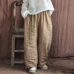 Johnature Women Vintage Loose Spring Wide Leg Pants Elastic Waist Linen Trouser 2025 New Solid Color Bandage Women Long Pants