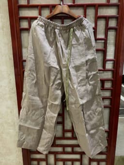 Johnature Women Vintage Loose Spring Wide Leg Pants Elastic Waist Linen Trouser 2025 New Solid Color Bandage Women Long Pants