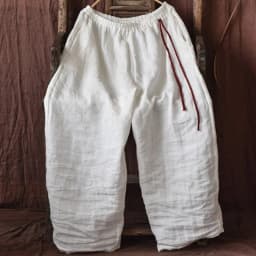 Johnature Women Vintage Loose Spring Wide Leg Pants Elastic Waist Linen Trouser 2025 New Solid Color Bandage Women Long Pants
