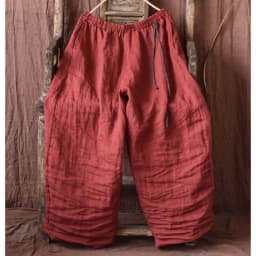Johnature Women Vintage Loose Spring Wide Leg Pants Elastic Waist Linen Trouser 2025 New Solid Color Bandage Women Long Pants