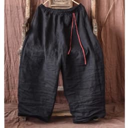 Johnature Women Vintage Loose Spring Wide Leg Pants Elastic Waist Linen Trouser 2025 New Solid Color Bandage Women Long Pants