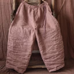 Johnature Women Vintage Loose Spring Wide Leg Pants Elastic Waist Linen Trouser 2025 New Solid Color Bandage Women Long Pants