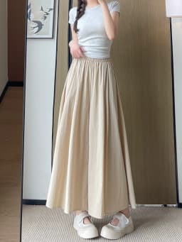 High Waist A-Line Skirt Wide Leg Pants Ice Silk Summer New Style Women's Clothing Commute Style Color Polyester Nylon