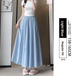 High Waist A-Line Skirt Wide Leg Pants Ice Silk Summer New Style Women's Clothing Commute Style Color Polyester Nylon