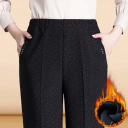 Autumn Winter Women Pants New Elastic High Waist Straight Pants Middle Elderly Mom Casual Pants Oversize XL- 9XL Female Trousers