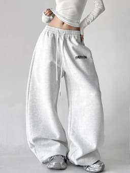 Streetwear Red Sweatpants Women High Waist Y2K Vintage Letter Loose Pant American Hip Hop Harajuku Spring Bf Retro Trousers New