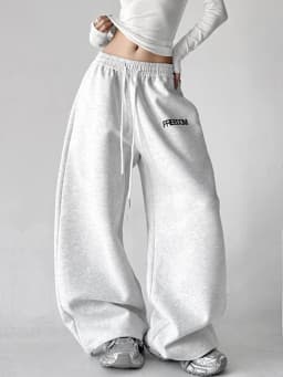 Streetwear Red Sweatpants Women High Waist Y2K Vintage Letter Loose Pant American Hip Hop Harajuku Spring Bf Retro Trousers New