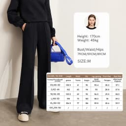 Amii Thicken Women's Pants 2025 Winter New Warm Straight Casual Trousers Women's Solid Knitting Sweatpants For Woman 12544039
