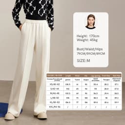 Amii Thicken Women's Pants 2025 Winter New Warm Straight Casual Trousers Women's Solid Knitting Sweatpants For Woman 12544039