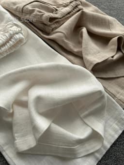 Lightweight Loose Fit Linen Wide Leg Pants Women's Casual Elastic Waist Drawstring Loose Comfortable Breathable Long Trousers
