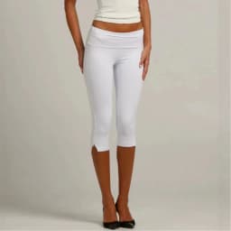 Individuality Low Rise Split Hem Length Skinny Pants Women Solid Fold Over Capri Leggings Casual Summer Streetwear Yoga Pants