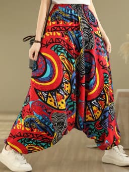 oversized Y2K floral high Waist Casual loose Summer wide leg Cross Pants Women Trousers 2025