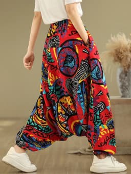 oversized Y2K floral high Waist Casual loose Summer wide leg Cross Pants Women Trousers 2025
