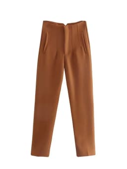 NINE ZAR High Waist Casual Pants for Women 35 Colors Pure Color Retro Cuffed Slim Fit Ladies Faion Spring Polyester Fiber
