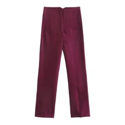 NINE ZAR High Waist Casual Pants for Women 35 Colors Pure Color Retro Cuffed Slim Fit Ladies Faion Spring Polyester Fiber