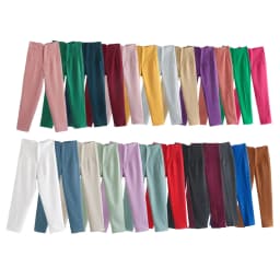 NINE ZAR High Waist Casual Pants for Women 35 Colors Pure Color Retro Cuffed Slim Fit Ladies Faion Spring Polyester Fiber