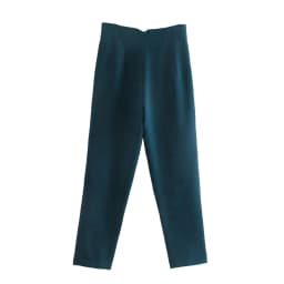 NINE ZAR High Waist Casual Pants for Women 35 Colors Pure Color Retro Cuffed Slim Fit Ladies Faion Spring Polyester Fiber