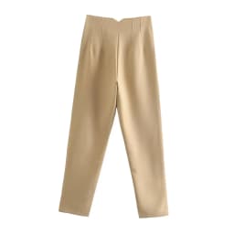 NINE ZAR High Waist Casual Pants for Women 35 Colors Pure Color Retro Cuffed Slim Fit Ladies Faion Spring Polyester Fiber