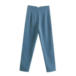 NINE ZAR High Waist Casual Pants for Women 35 Colors Pure Color Retro Cuffed Slim Fit Ladies Faion Spring Polyester Fiber