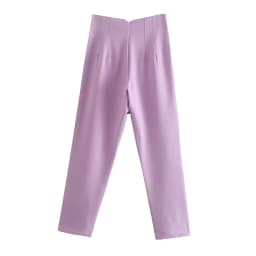 NINE ZAR High Waist Casual Pants for Women 35 Colors Pure Color Retro Cuffed Slim Fit Ladies Faion Spring Polyester Fiber