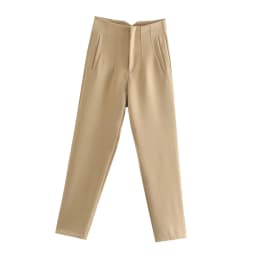 NINE ZAR High Waist Casual Pants for Women 35 Colors Pure Color Retro Cuffed Slim Fit Ladies Faion Spring Polyester Fiber