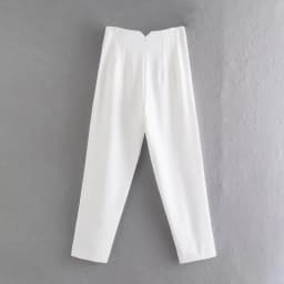NINE ZAR High Waist Casual Pants for Women 35 Colors Pure Color Retro Cuffed Slim Fit Ladies Faion Spring Polyester Fiber