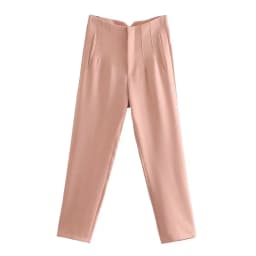 NINE ZAR High Waist Casual Pants for Women 35 Colors Pure Color Retro Cuffed Slim Fit Ladies Faion Spring Polyester Fiber