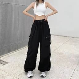 American Retro Workwear Casual Pants Women Summer Versatile Straight Cylinder Slim Fit Long Pants Loose