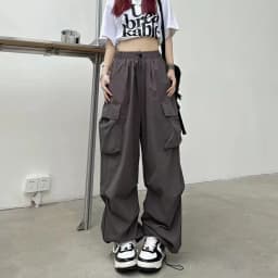 American Retro Workwear Casual Pants Women Summer Versatile Straight Cylinder Slim Fit Long Pants Loose