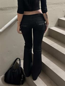 American Retro Fashionable Aesthetics Women Y2K Millennium Functional Style Trousers Sexy Slim Fit Chic Trendy Gyaru Black Pants
