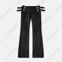 American Retro Fashionable Aesthetics Women Y2K Millennium Functional Style Trousers Sexy Slim Fit Chic Trendy Gyaru Black Pants