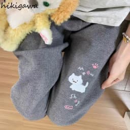 Sweatpants Women Japanese Chic Y2k Pants Cute Pantalon Femme 2025 New Bottoms Cat Embroidery Straight Tunic High Waist Trousers