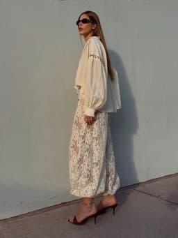Chic Lace Long Trousers Women French Romantic Floral Sheer Wide Leg Pants Female Casual Spring Summer Jogger Pant Lady 2026