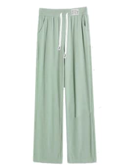 Slim Fit Ice Silk Wide Leg Pants Women's Summer Thin Casual High Waist Drapey Loose Slimming Straight Long Trousers