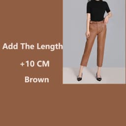 Trousers Women 2026 Korean Style Genuine Leather High Waist Pants Women Pencil Pants Ladies With Belt Office Ladies