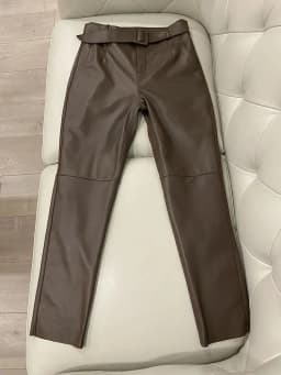 Trousers Women 2026 Korean Style Genuine Leather High Waist Pants Women Pencil Pants Ladies With Belt Office Ladies