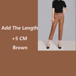 Trousers Women 2026 Korean Style Genuine Leather High Waist Pants Women Pencil Pants Ladies With Belt Office Ladies