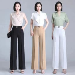 High Waist Wide Leg Pants Women Spring Autumn New Drop Feel Relaxed Straight Suit Pants Fashion Wild Casual Trousers White Black
