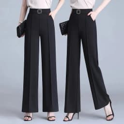 High Waist Wide Leg Pants Women Spring Autumn New Drop Feel Relaxed Straight Suit Pants Fashion Wild Casual Trousers White Black
